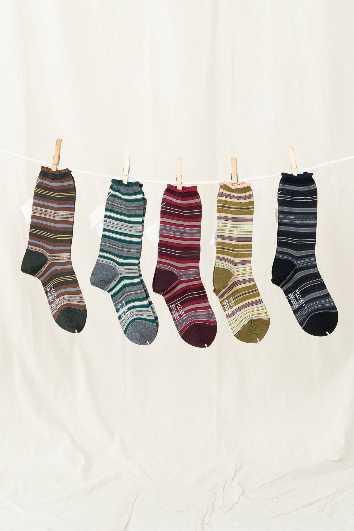 Antipast Lateral Stripes Women's Socks - Black