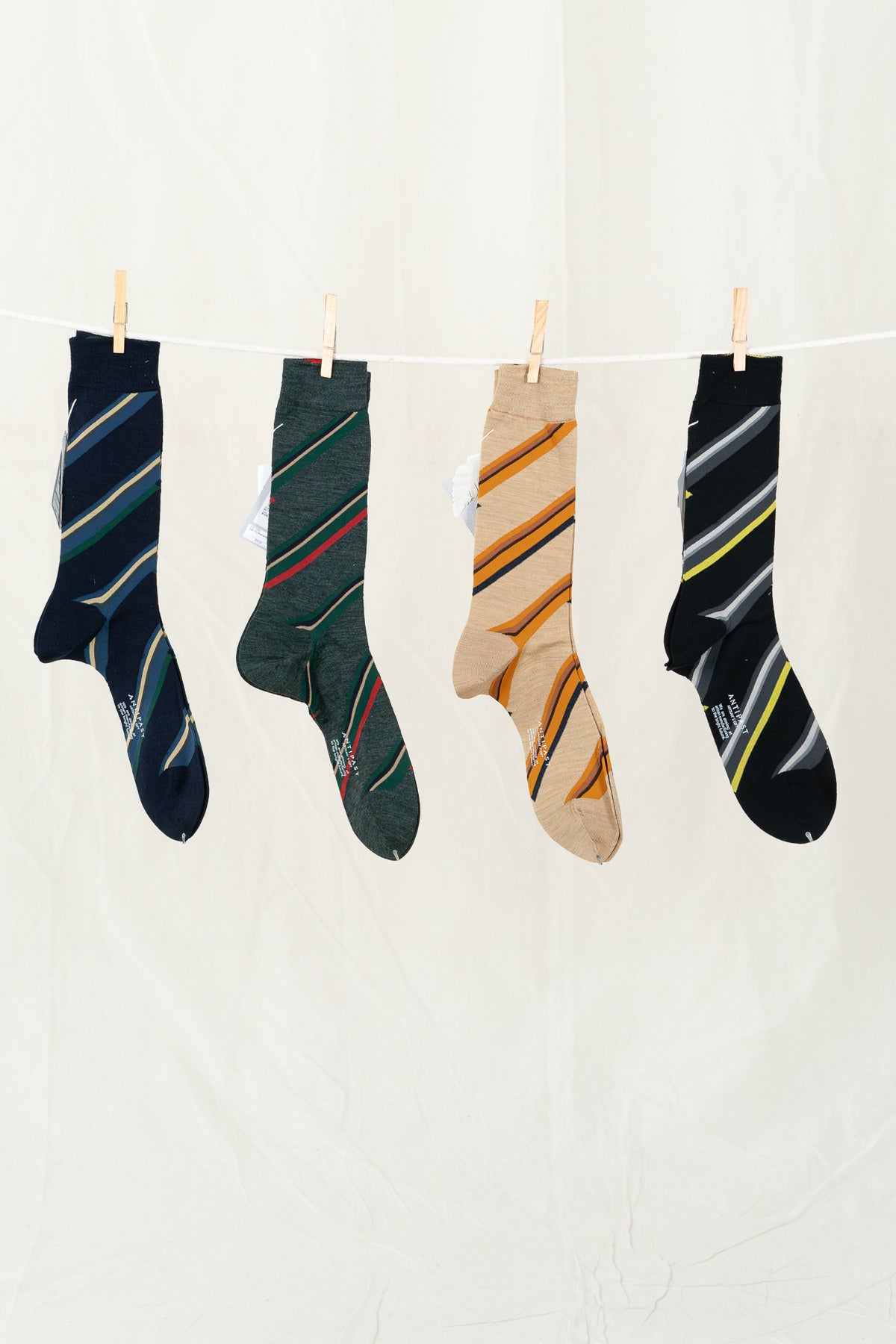 Antipast Regimental Stripe Men's Socks - Beige