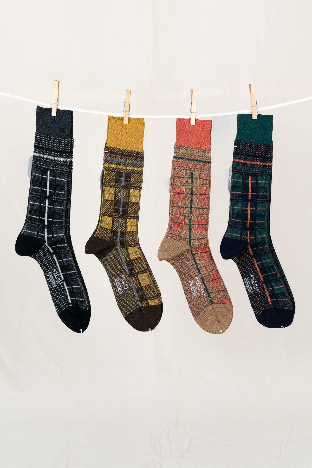 Antipast Tartan Check Men's Socks - Brown