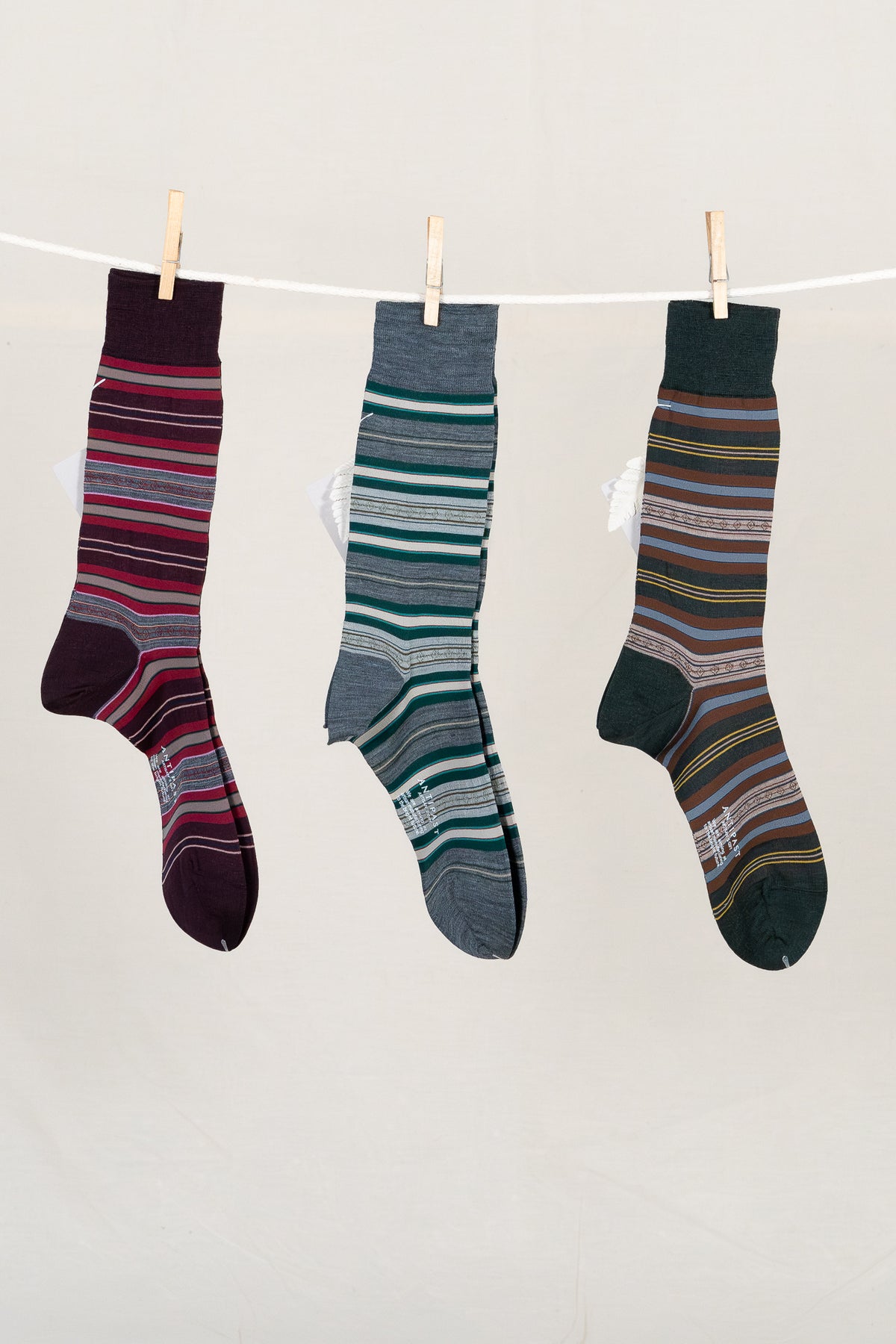 Antipast Lateral Stripes Men's Socks - Wine