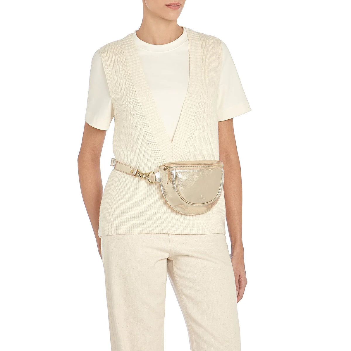 Il Bisonte Oliveta Belt Bag in Platinum