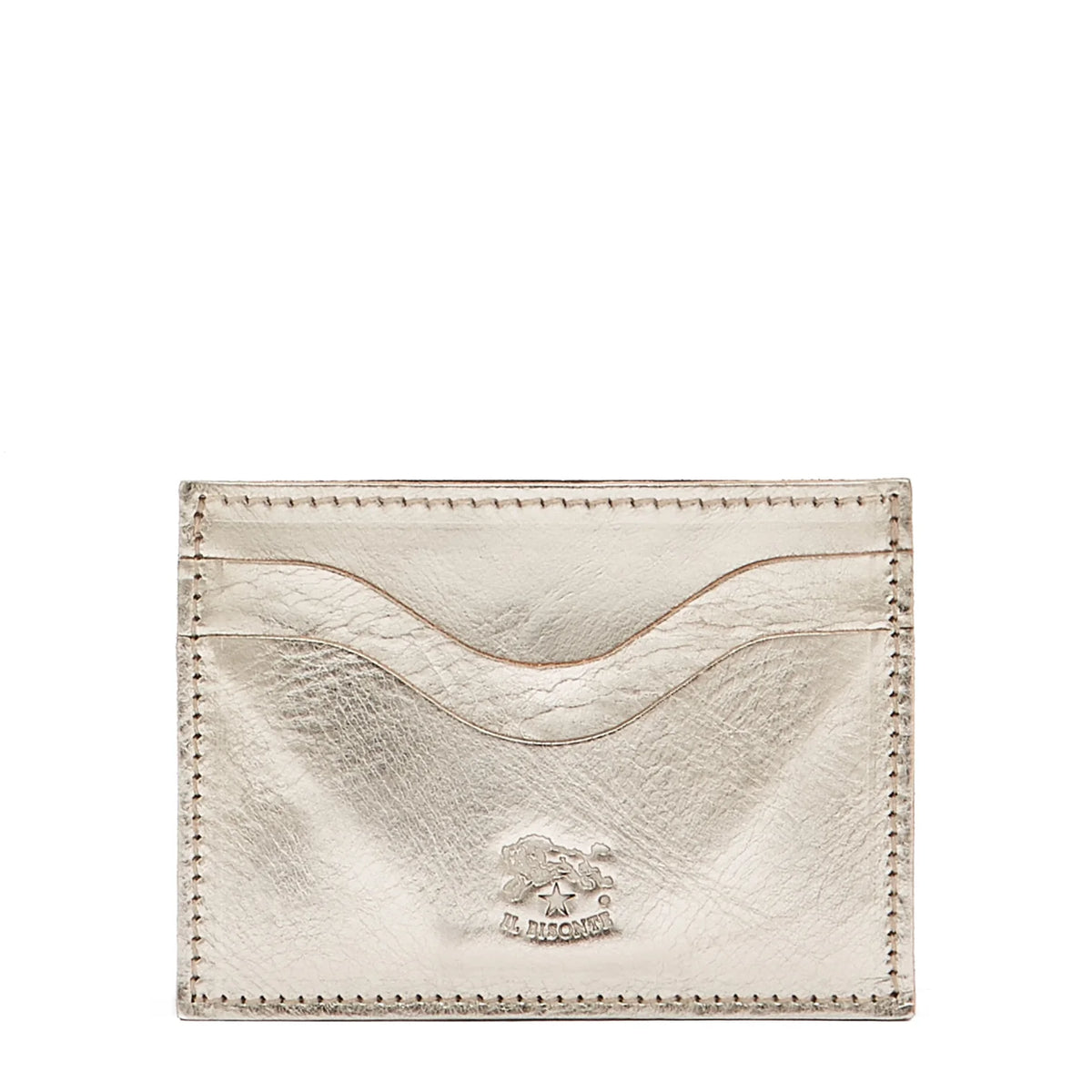Il Bisonte Salina Card Case in Platinum