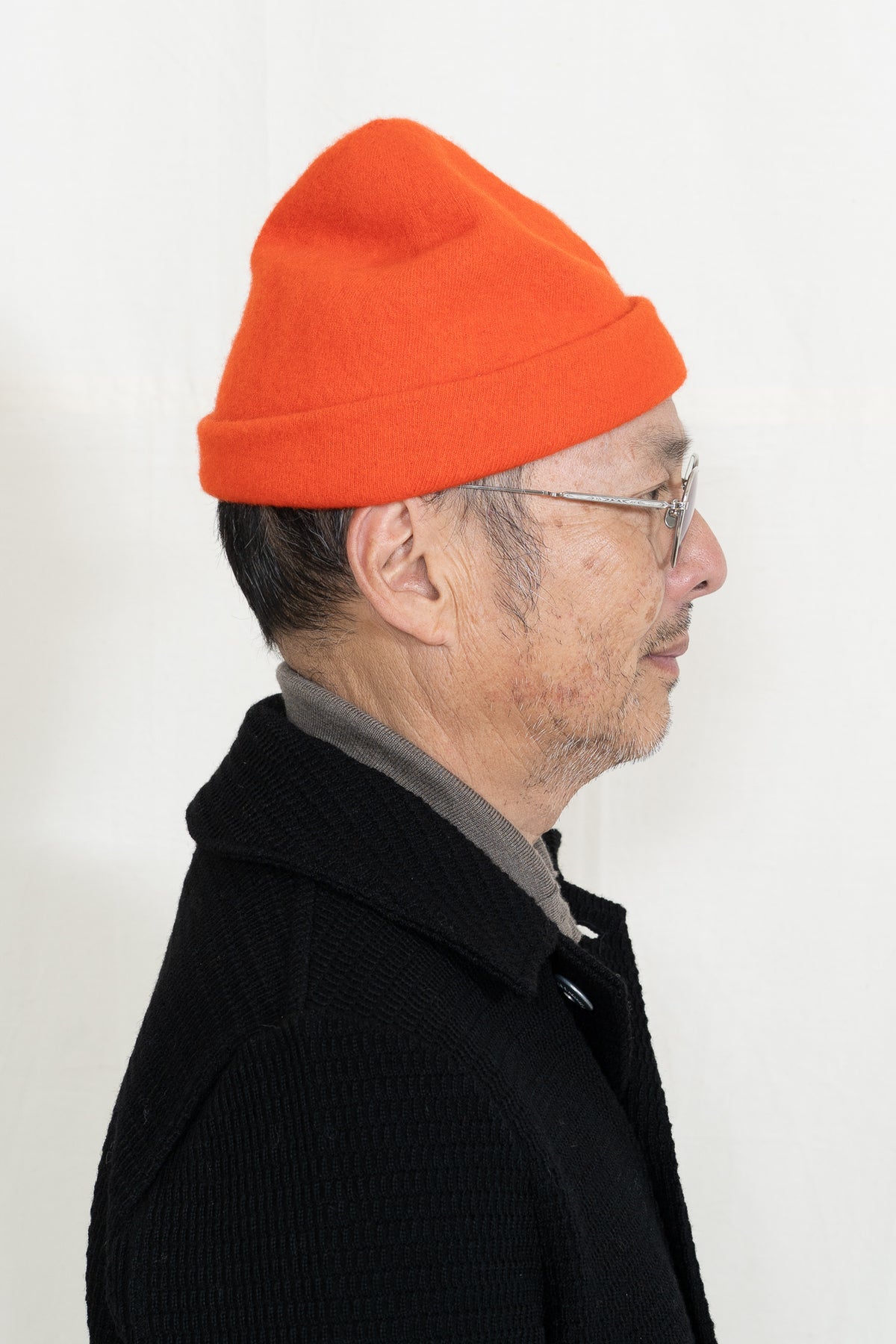 Jo Gordon Fine Knit Plain Hat in Orange Gloss