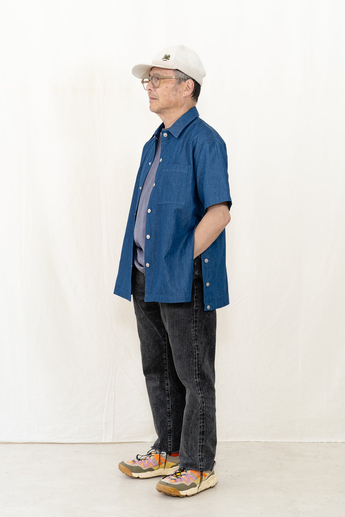 TAION Non Down Military Button Slit Shirt