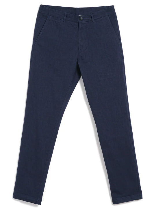 Hansen Garments Fred Straight Leg Work Trouser in navy slub