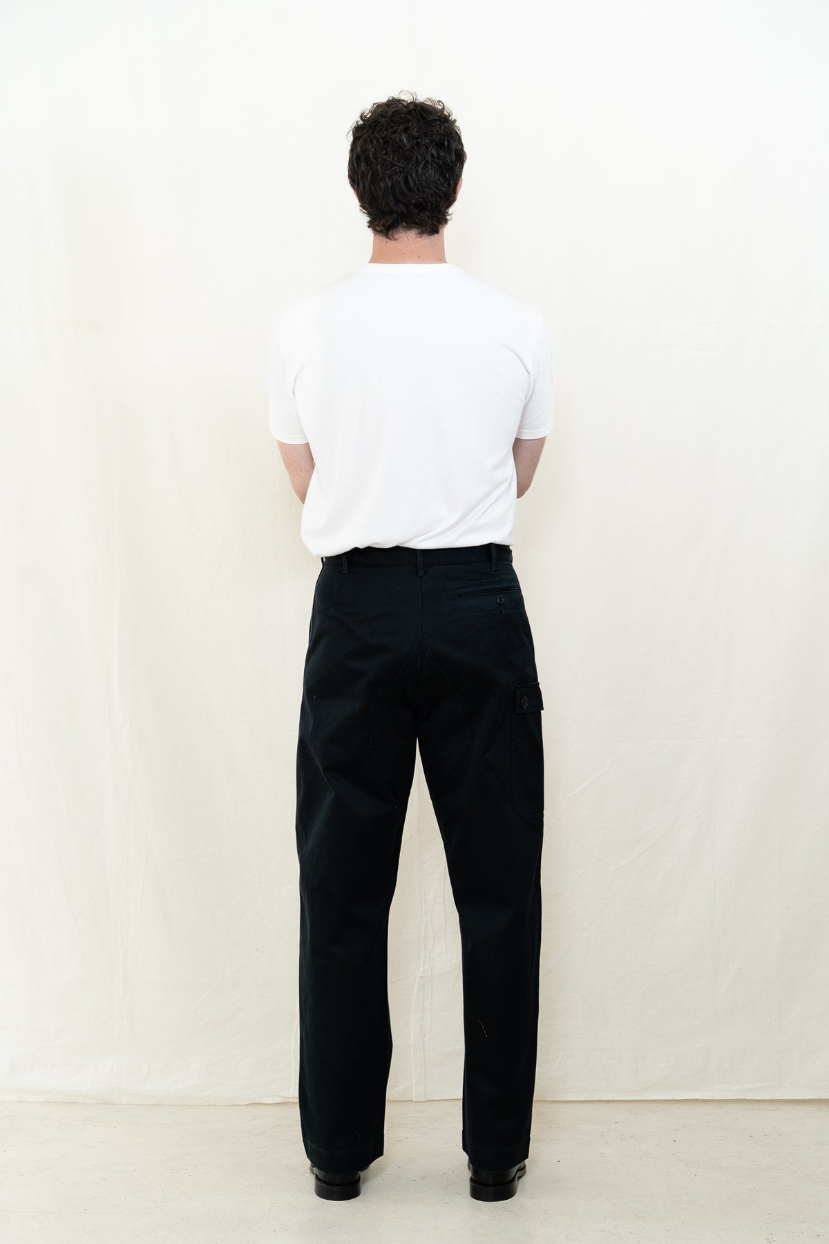 MotivMfg Dessin Sateen Army Trousers in Black