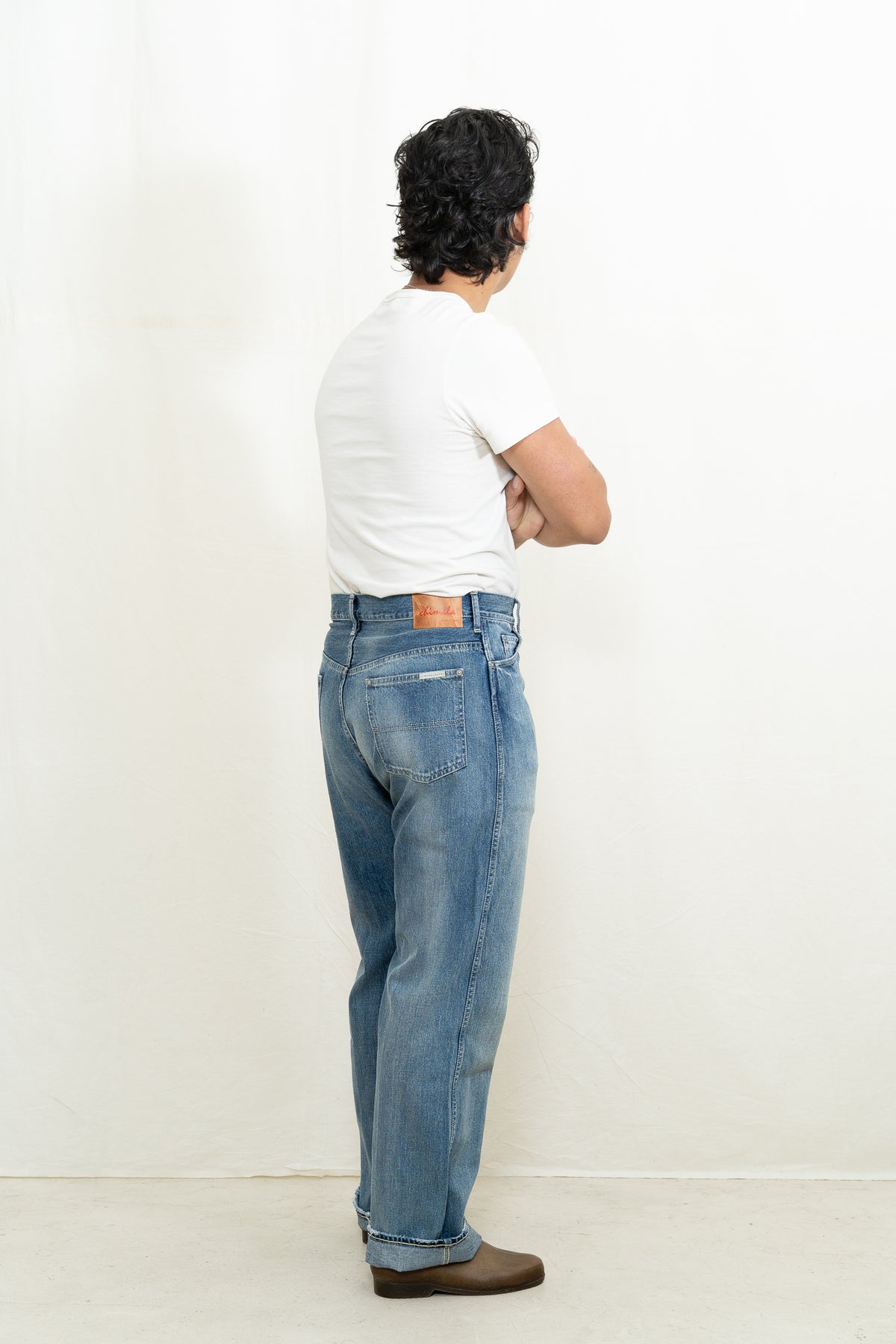 Chimala Wide Denim Straight Cut in Work Light Blue