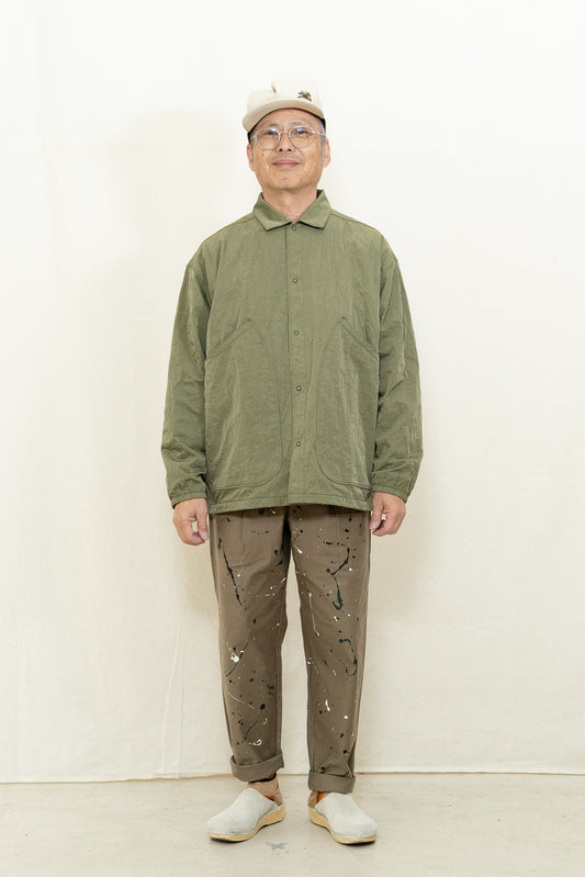 Jackman Nylon Ballboy Shirt in Olive