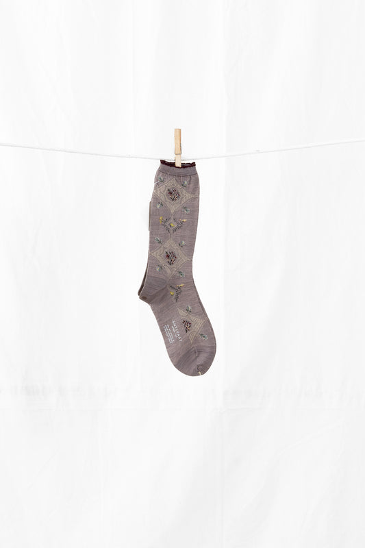 Antipast Diamond Flower Women's Socks - Lavender