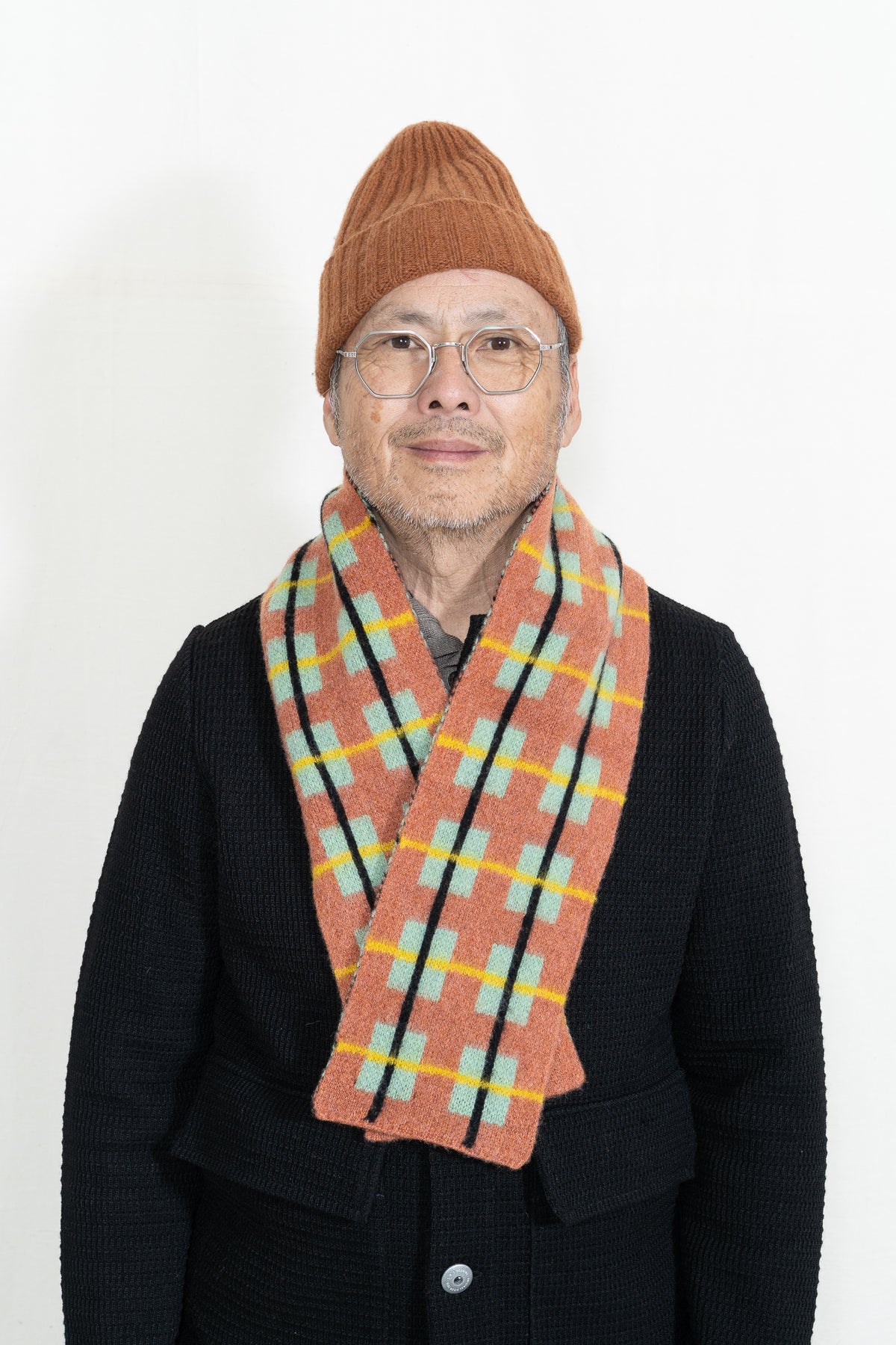 Jo Gordon Brushed Tartan Scarf in Oatmeal