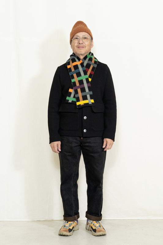 Jo Gordon Brushed  Weave Scarf in Black