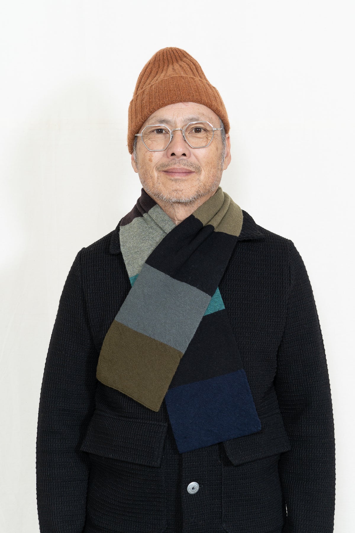 Jo Gordon Small Colorblock Scarf in Dark