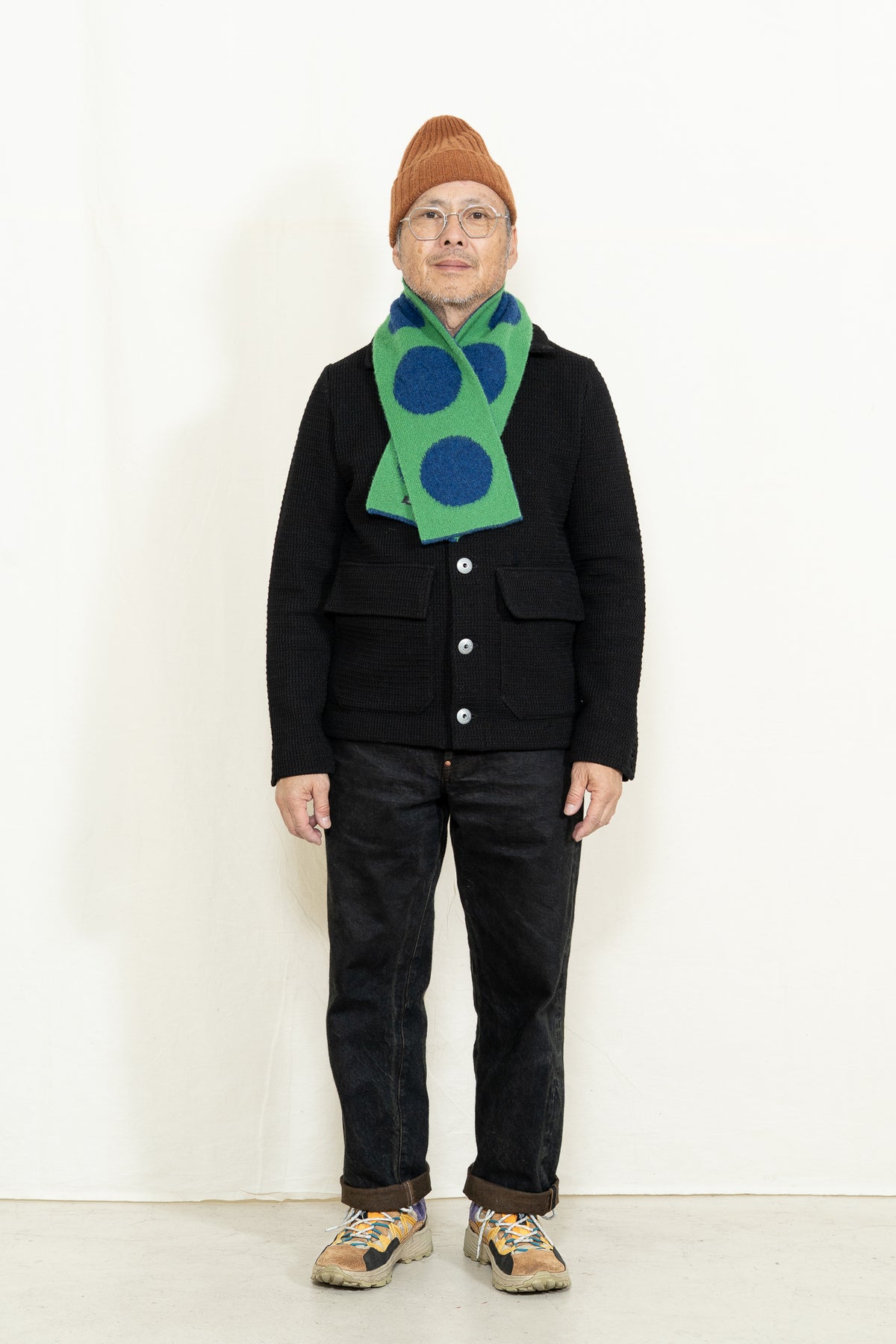 Jo Gordon Brushed Spot Scarf in Nightsky/Pagoda