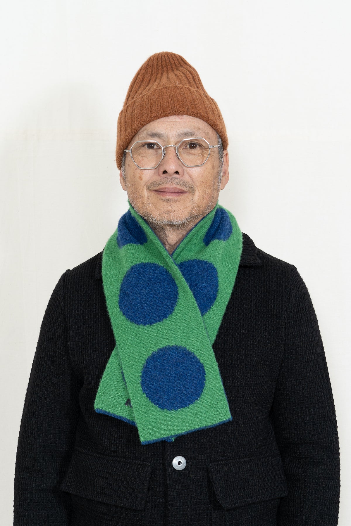 Jo Gordon Brushed Spot Scarf in Nightsky/Pagoda
