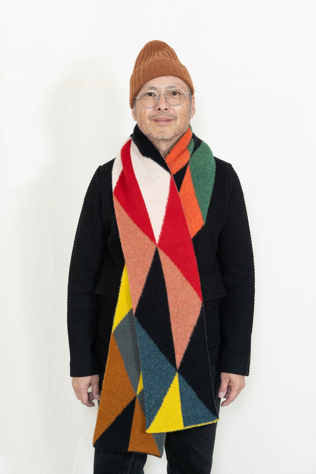 Jo Gordon Brushed Triangles Scarf in Multicolor