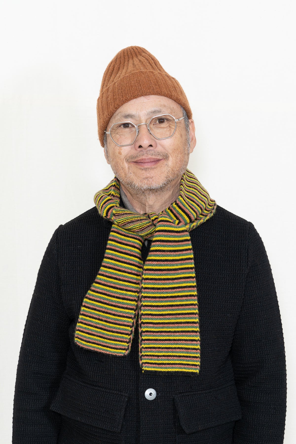 Jo Gordon Multicolor Garter Stitch Scarf in Bright