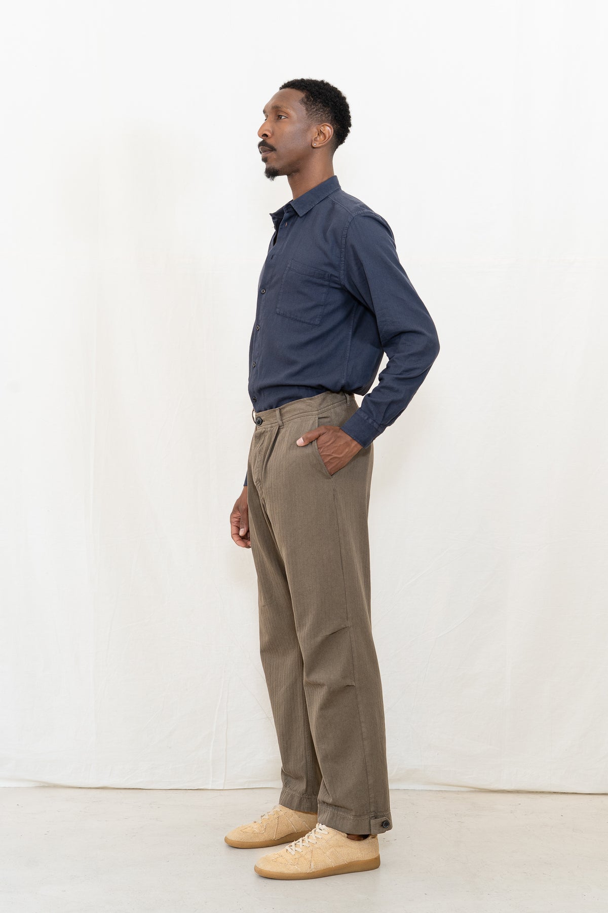 Hansen Karlo Wide Utility Trouser in Sage