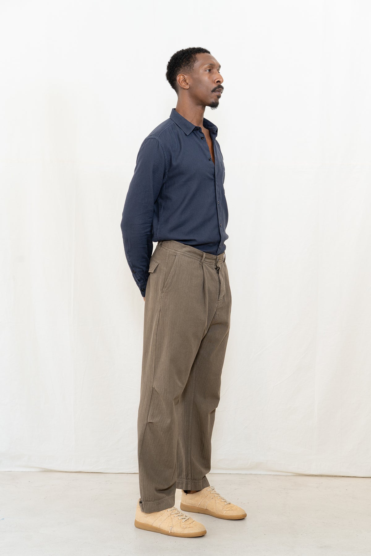 Hansen Karlo Wide Utility Trouser in Sage