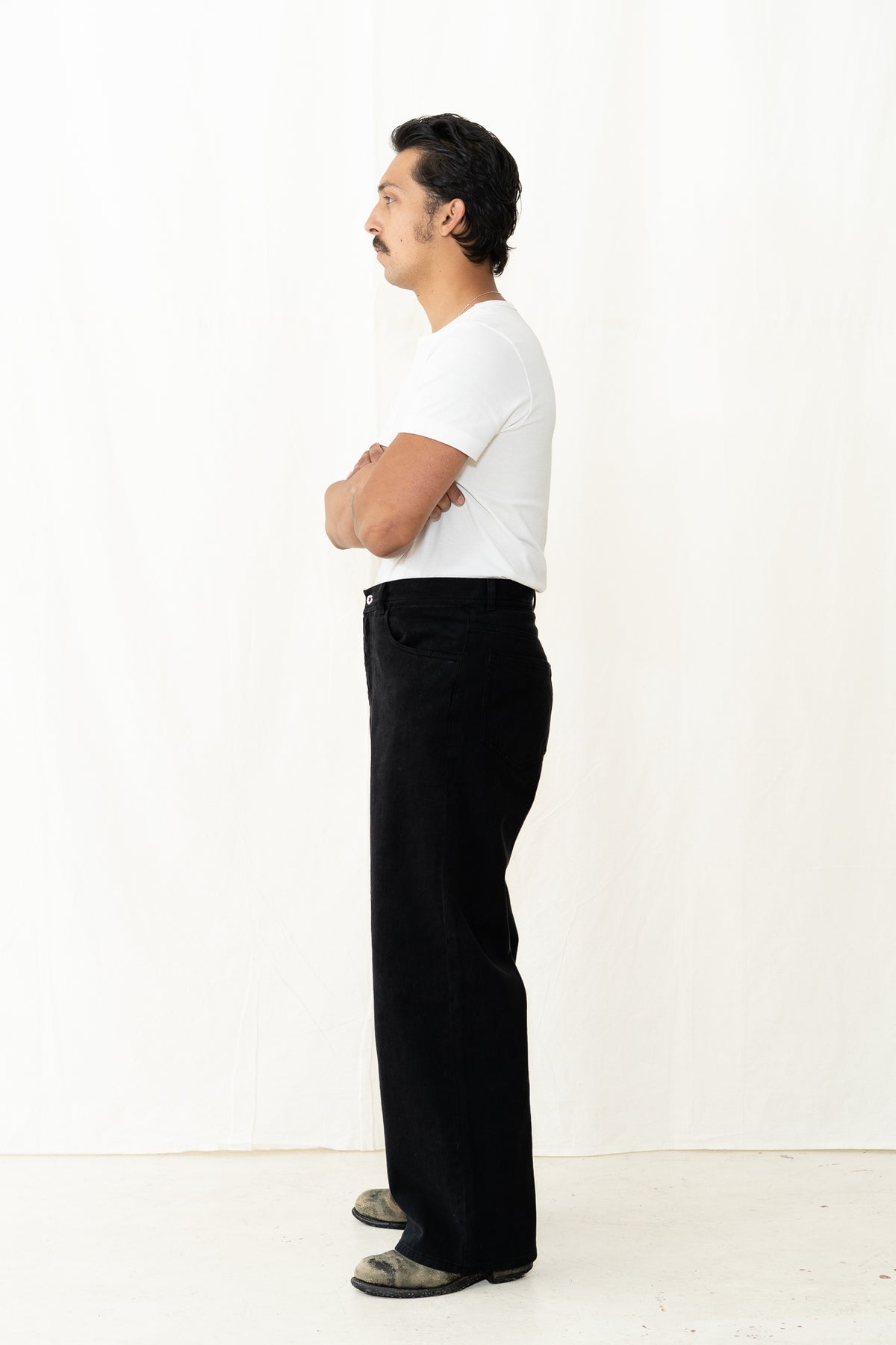 HANSEN Milan Straight Trouser-Washed Black