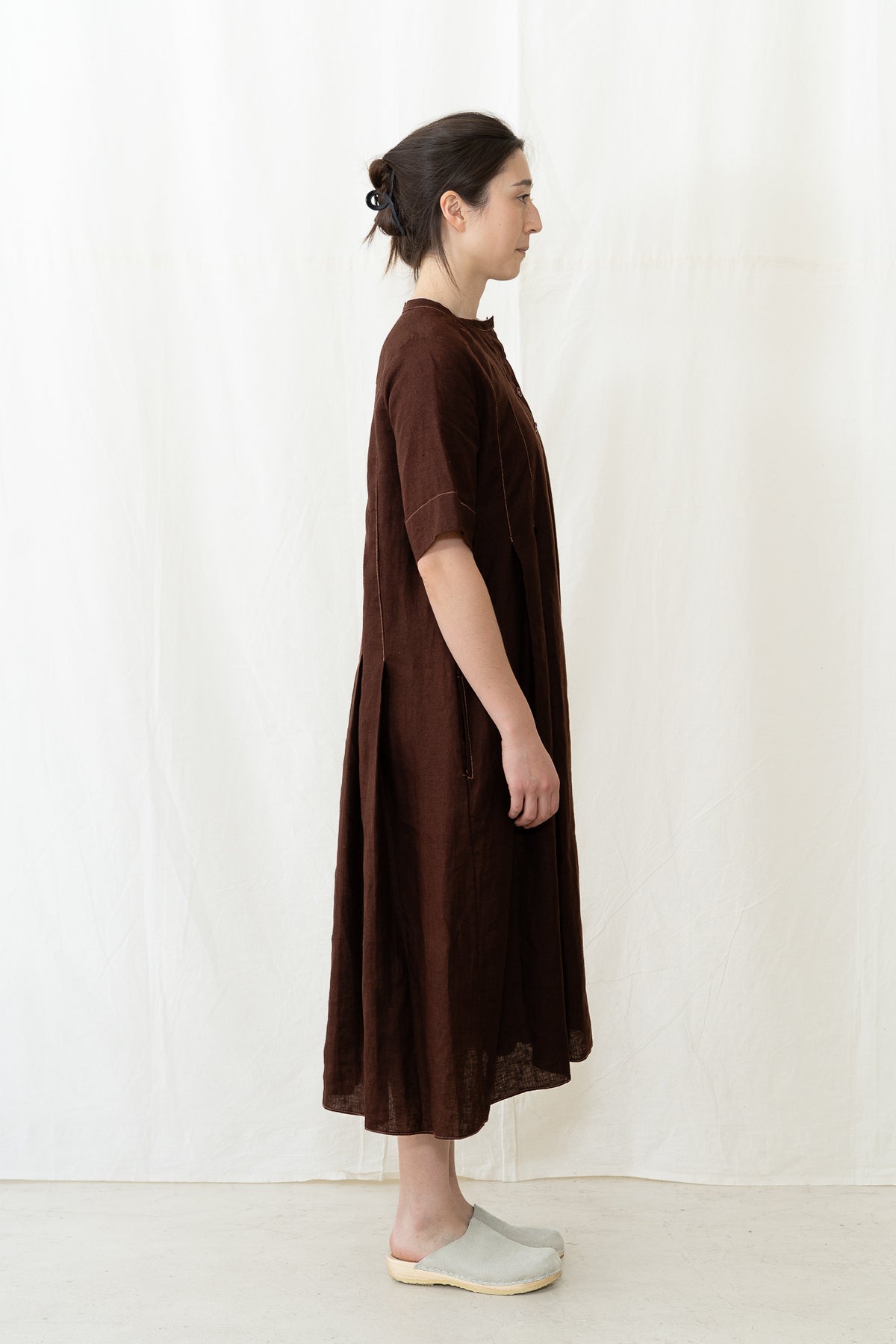HYE SUN MUN Tilda Dress in Deep Maroon