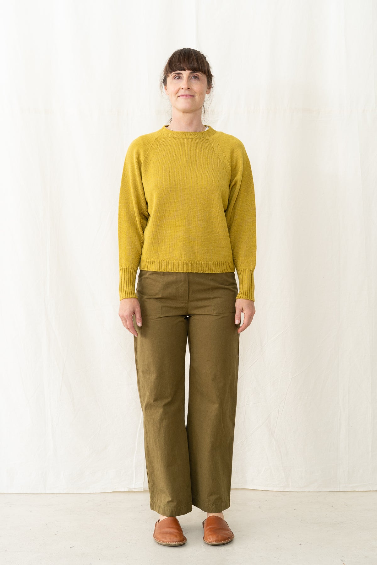SARAHWEAR Merino Crewneck Sweater in Mustard