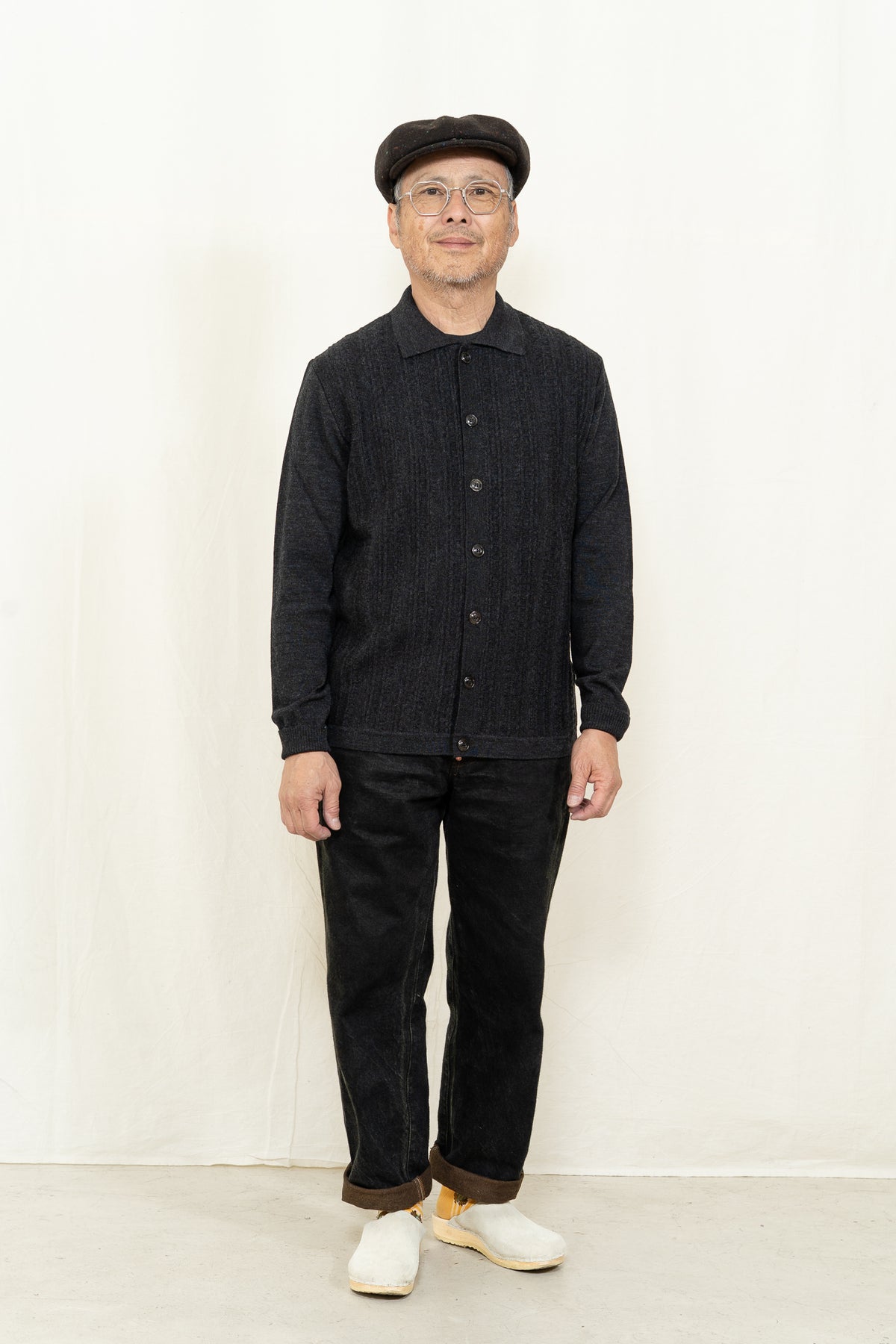 GRP ART. J5 L/S Open Polo in Charcoal