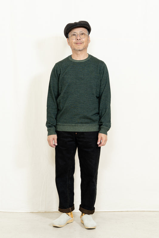 Casa Isaac ART. CC29 L/S Crewneck in Green Sage